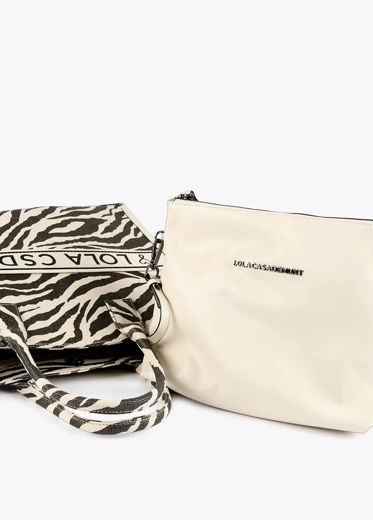 Lola Casademunt Shopper tejido combinado zebra y leopard CRUDO-MARRON Flash Sale