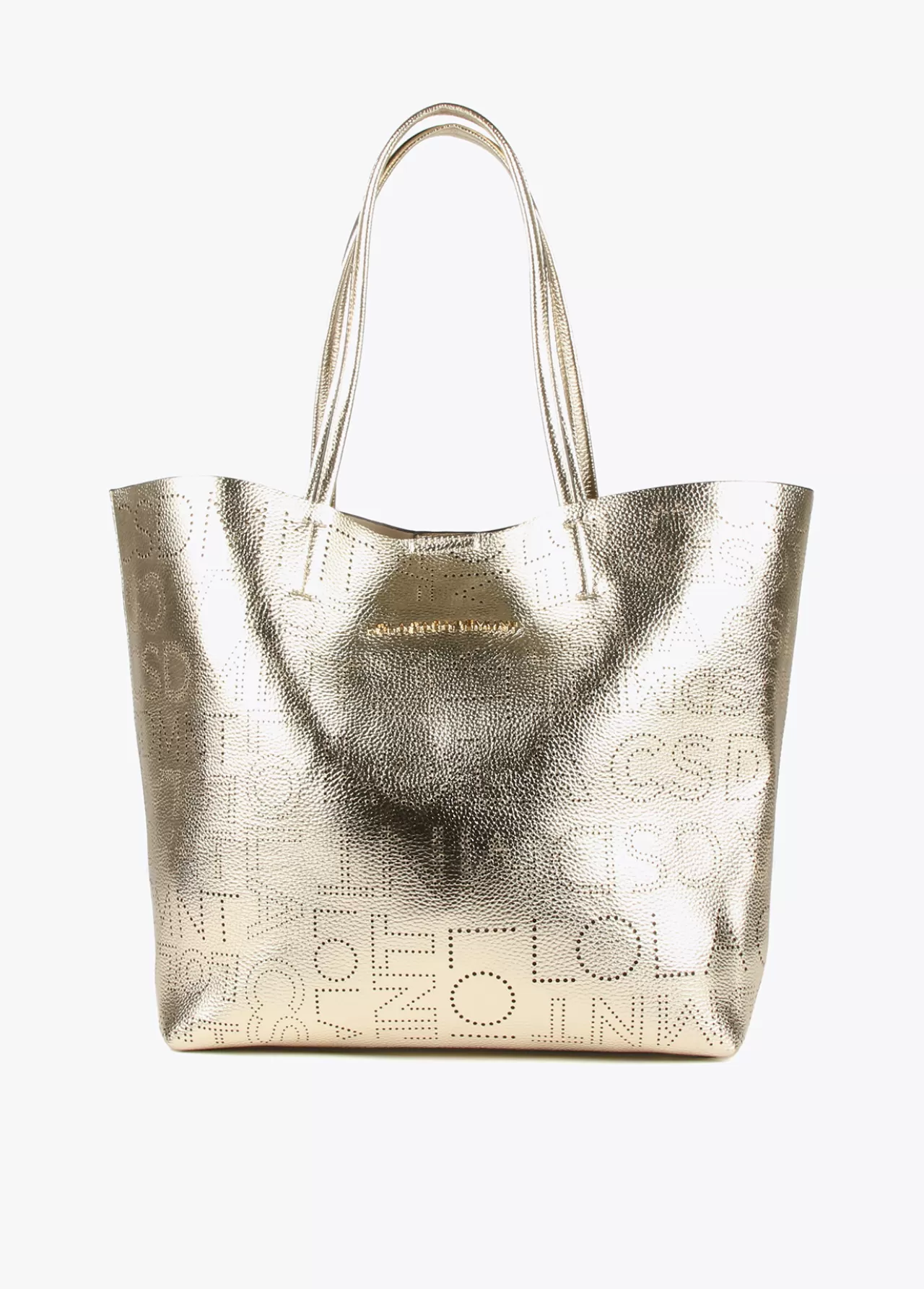 Lola Casademunt Shopper troquelado DORADO Outlet