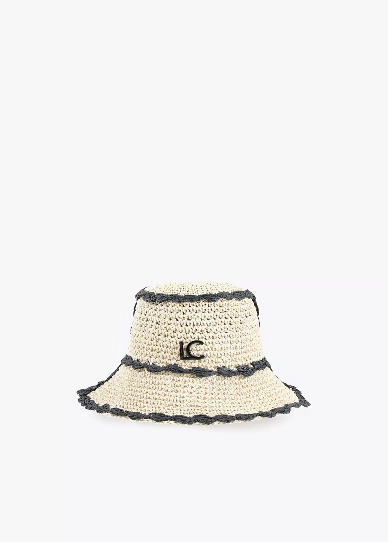 Lola Casademunt Sombrero efecto ráfia CRUDO-NEGRO Discount