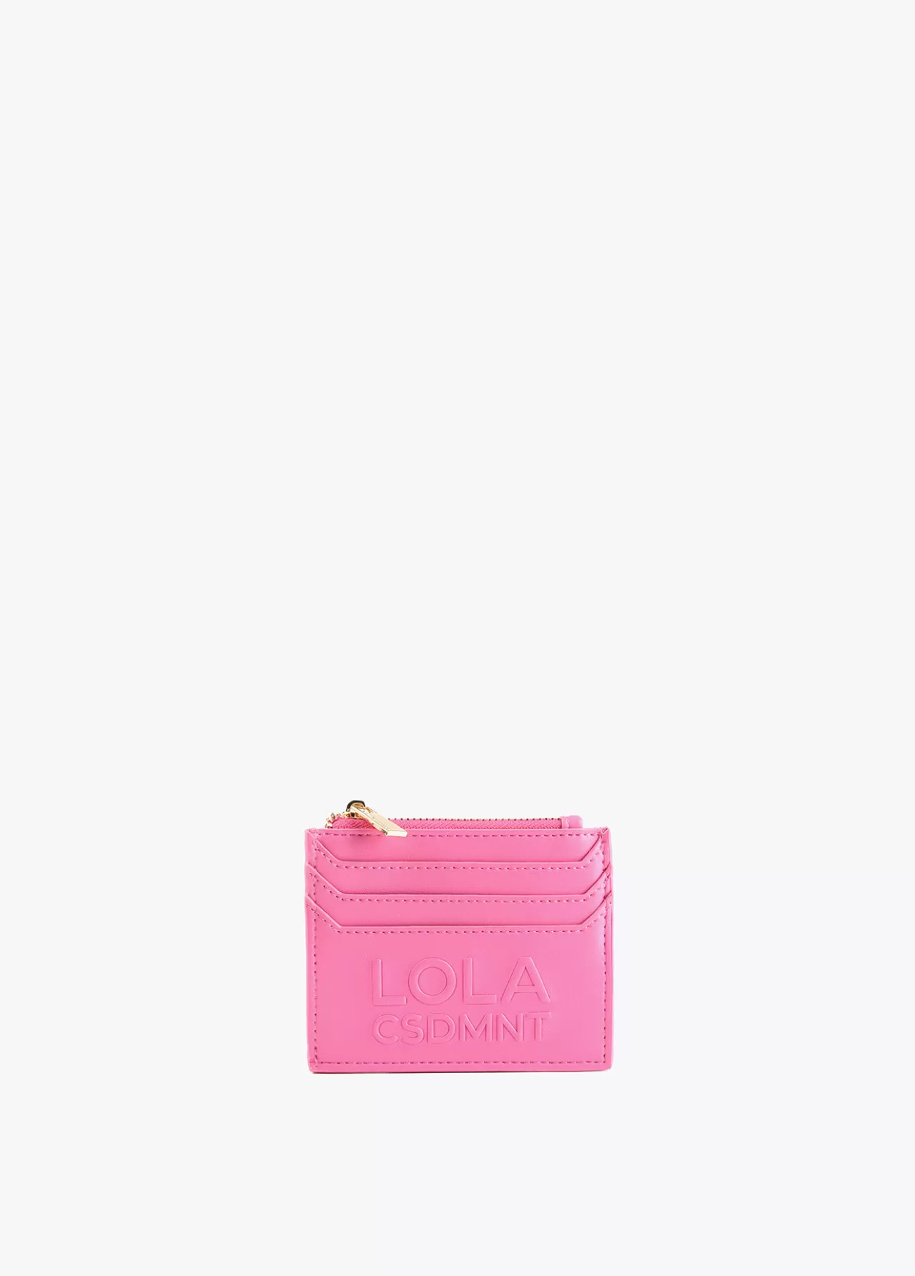 Lola Casademunt Tarjetero logo con relieve FUCSIA Shop