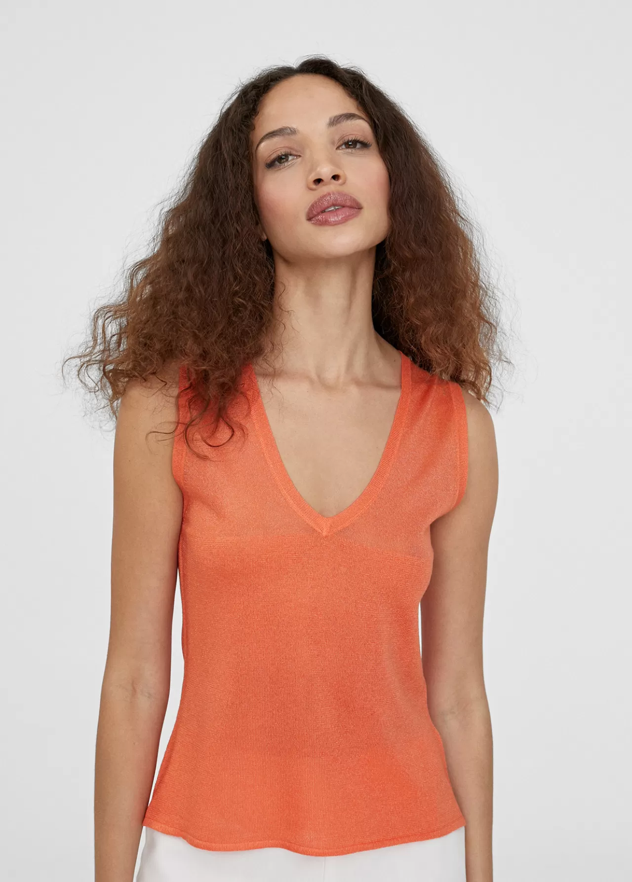 Lola Casademunt Top punto color liso NARANJA Cheap