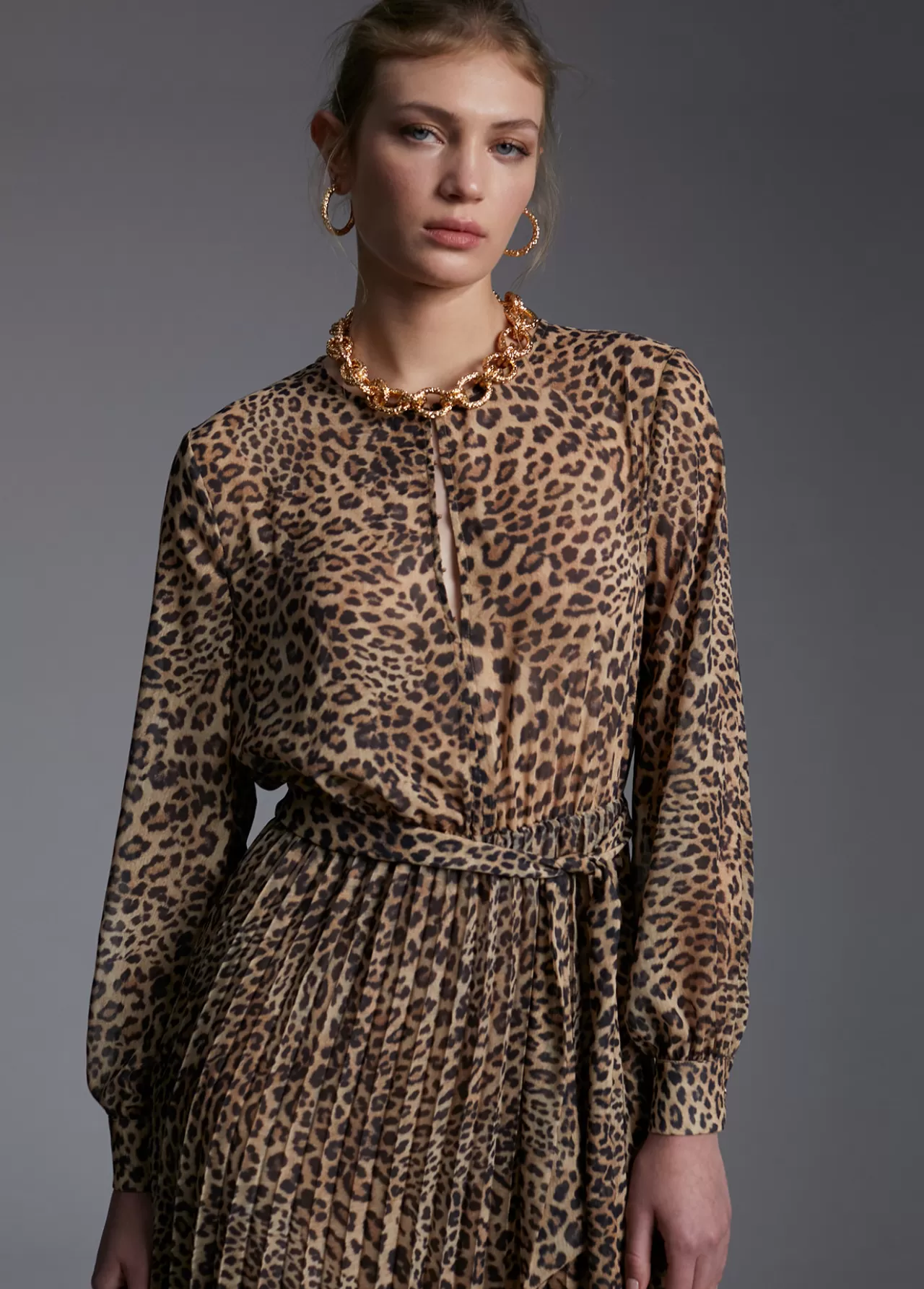 Lola Casademunt Vestido animal print MARRON-NEGRO Sale