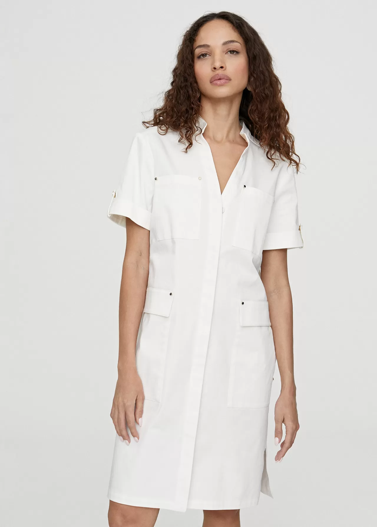 Lola Casademunt Vestido corto tipo cargo OFFWHITE Outlet
