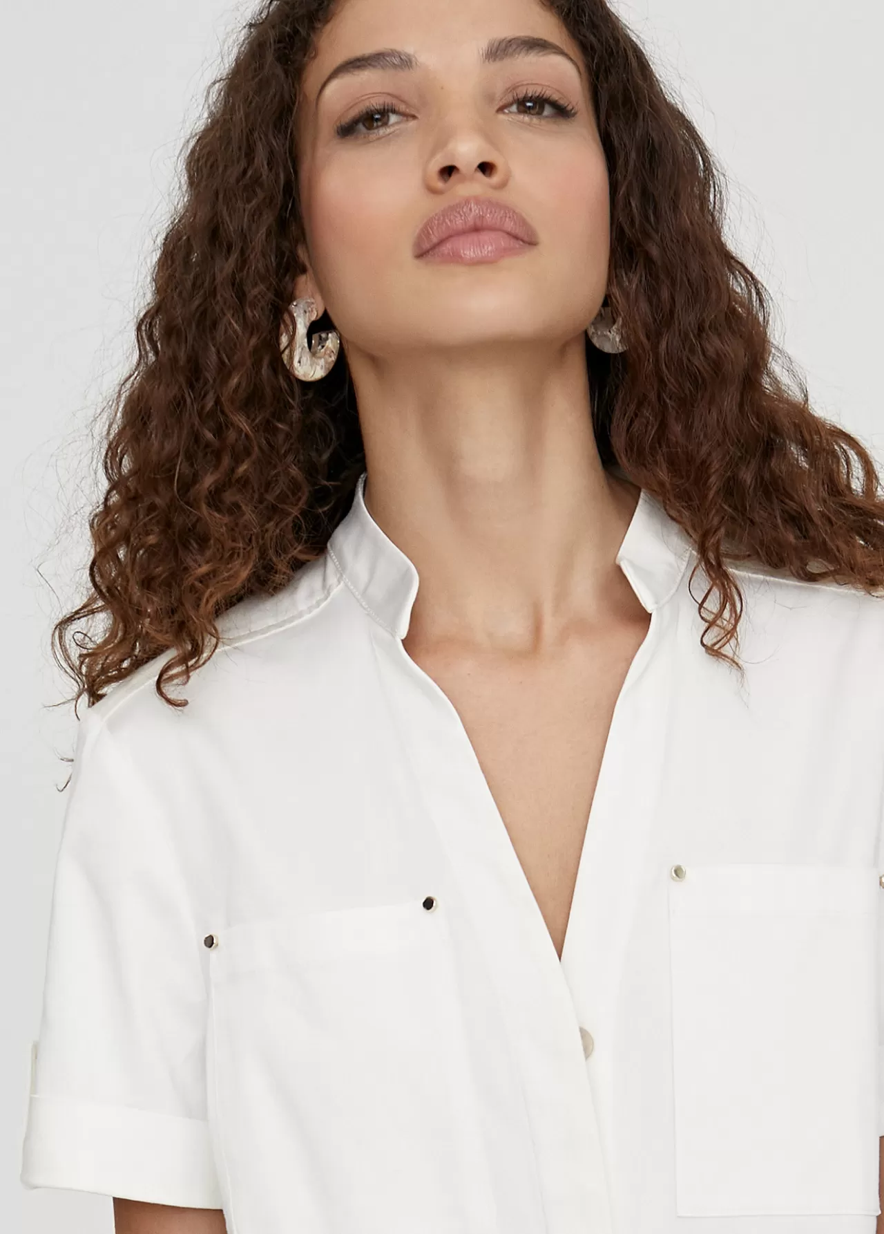 Lola Casademunt Vestido corto tipo cargo OFFWHITE Outlet