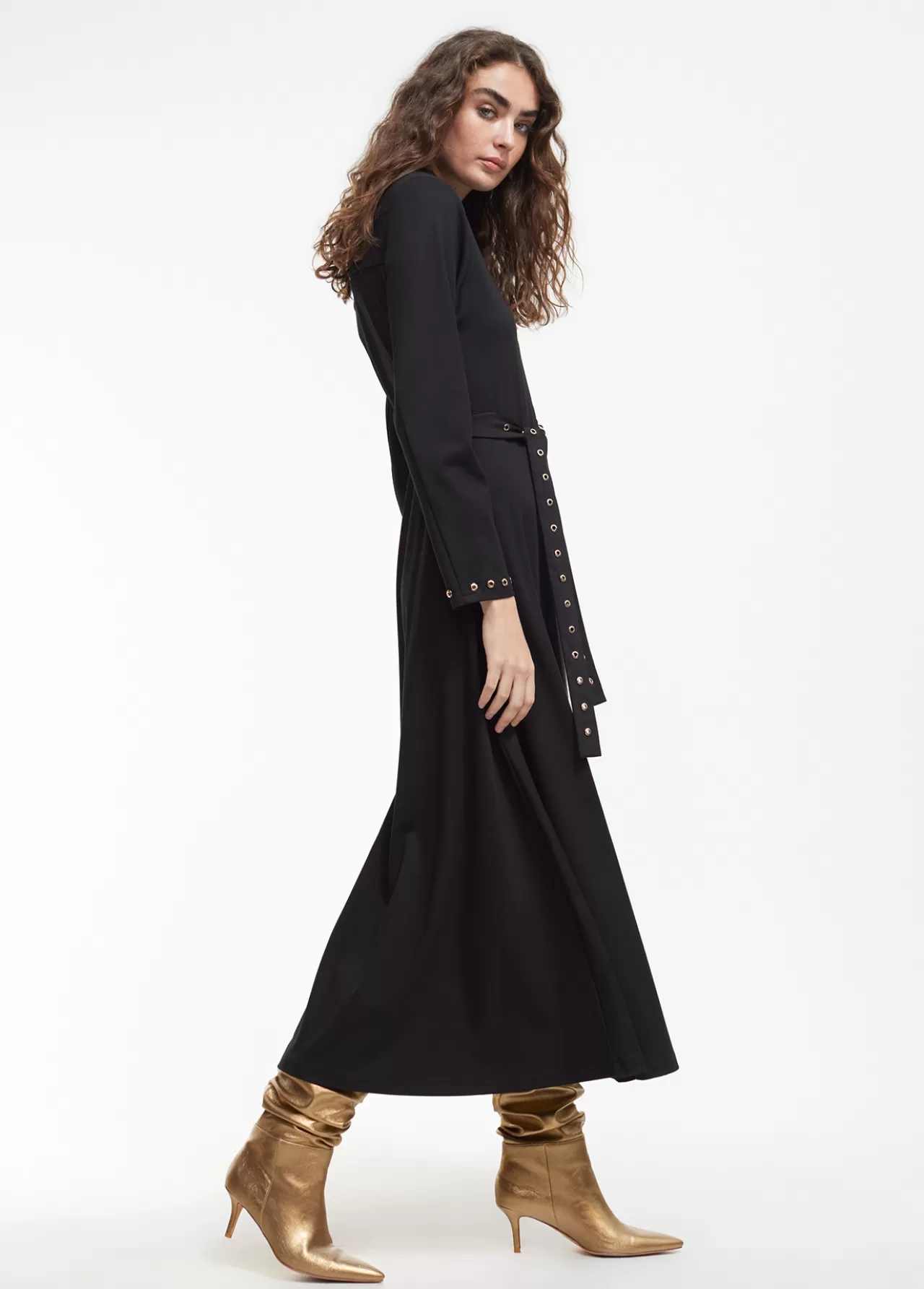 Lola Casademunt Vestido detalle eyelets NEGRO Sale