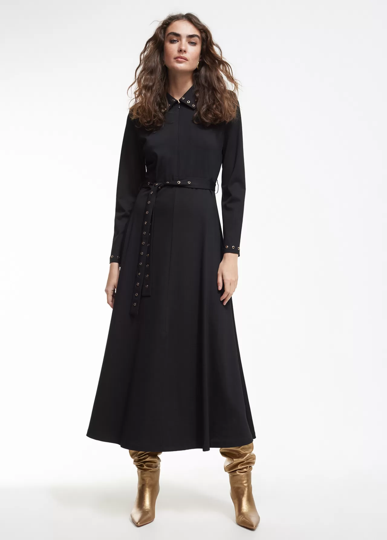 Lola Casademunt Vestido detalle eyelets NEGRO Sale