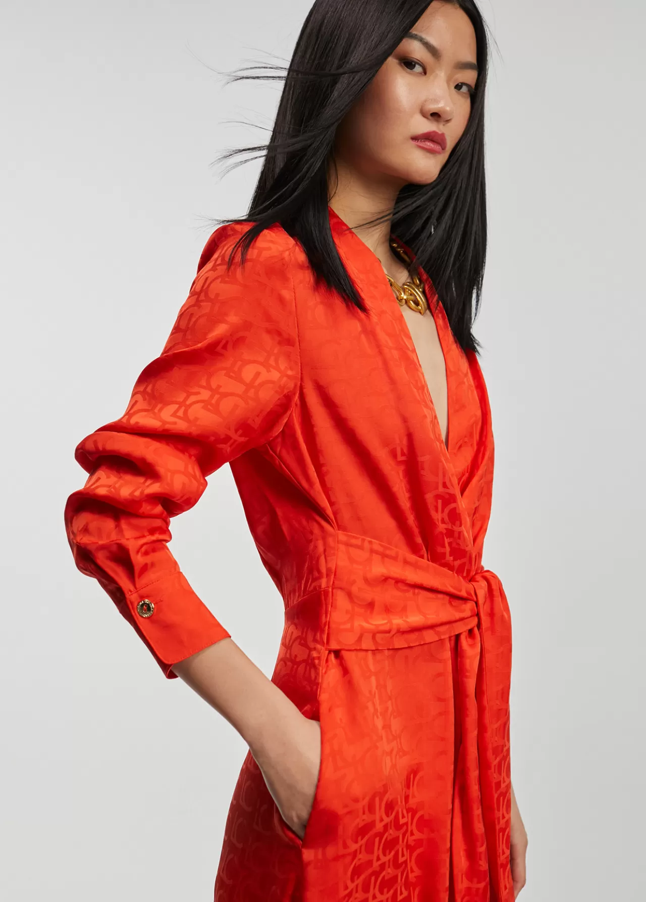 Lola Casademunt Vestido estampado logo NARANJA-NARANJA Cheap