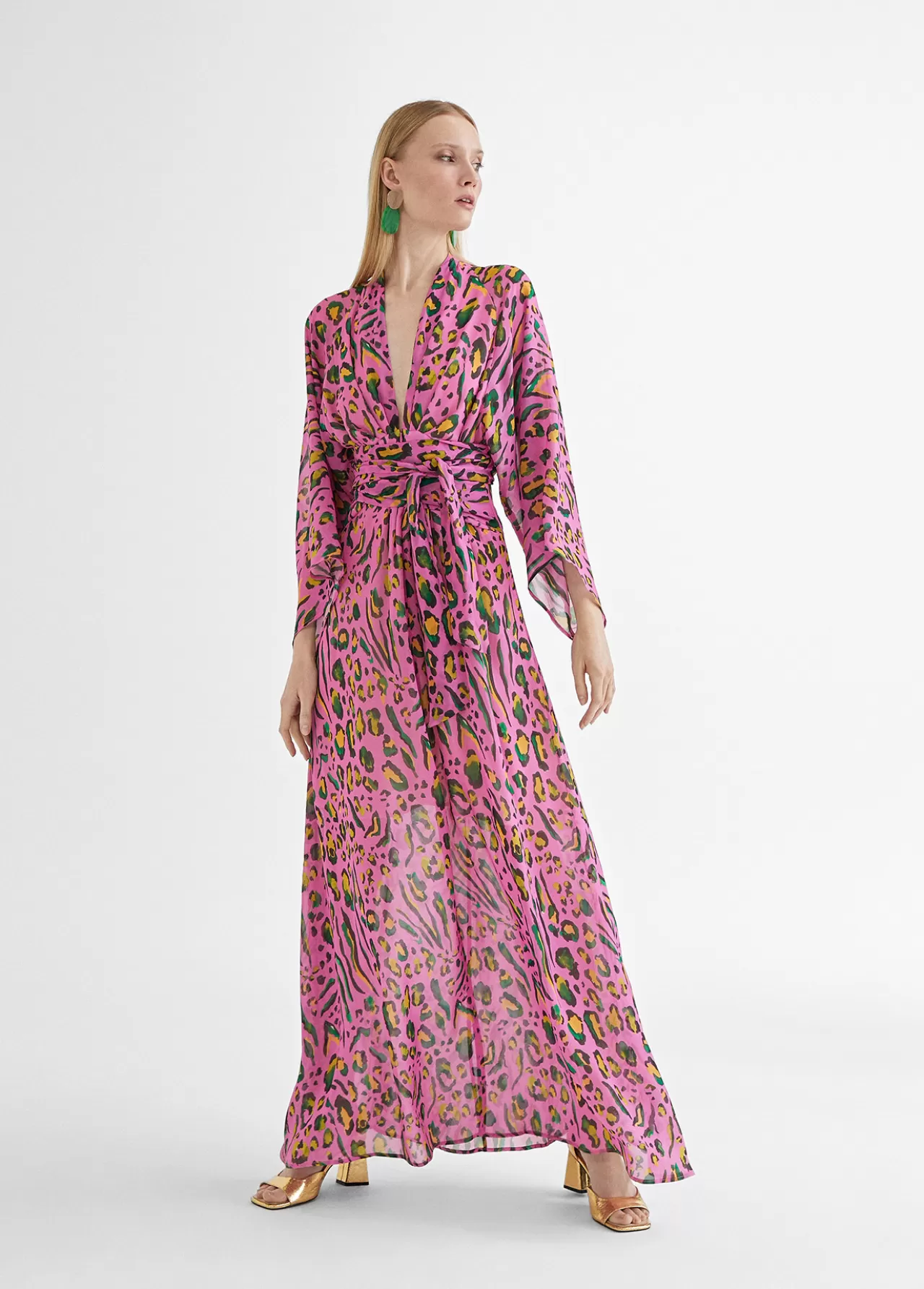 Lola Casademunt Vestido largo animal print color LILA-NEGRO New