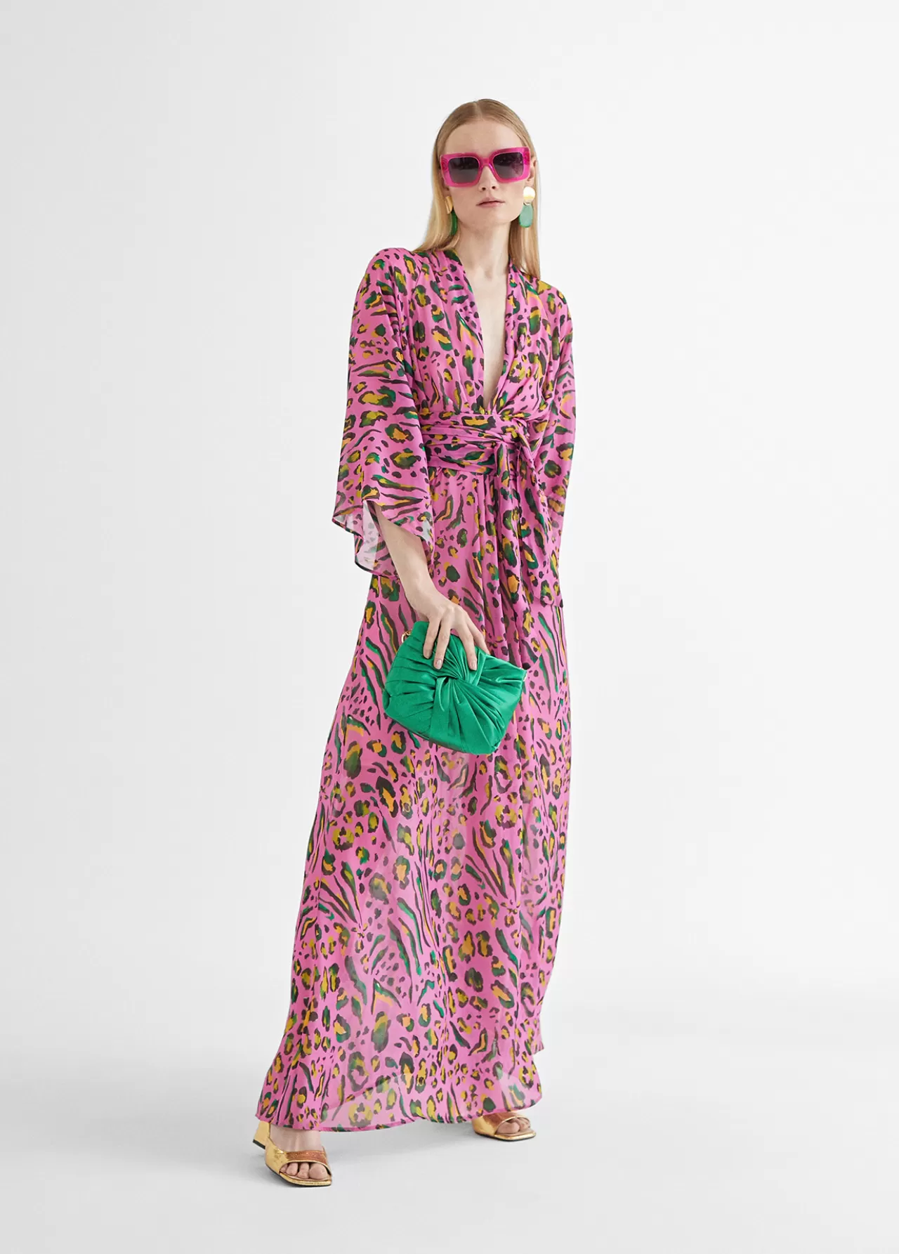 Lola Casademunt Vestido largo animal print color LILA-NEGRO New