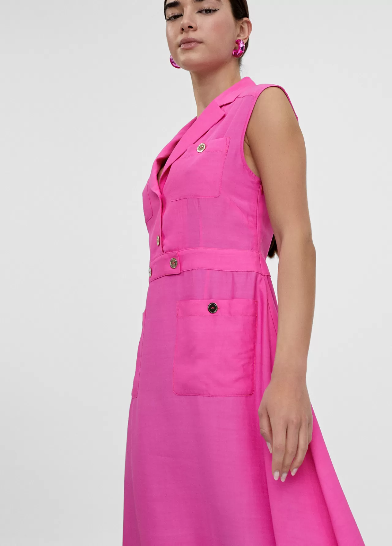 Lola Casademunt Vestido largo fluido FUCSIA Fashion