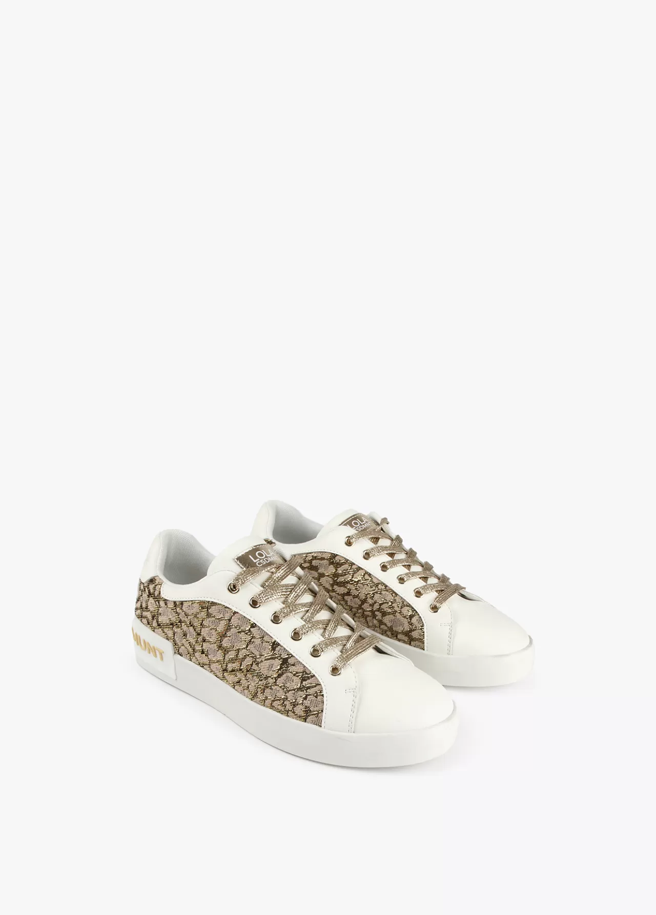 Lola Casademunt Zapatillas sneakers estampado leopardo DORADO Outlet