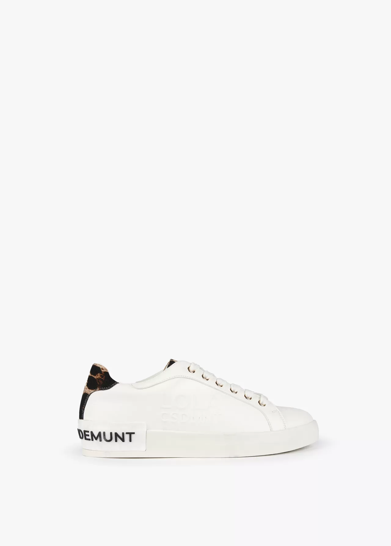 Lola Casademunt Zapatillas tipo sneakers detalles animal print BLANCO-MARRON Cheap